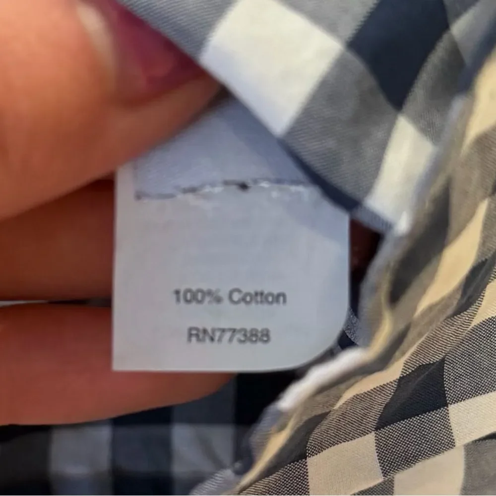 J Crew 2 Ply 100% Cotton Blue White Checkered Button Down Shirt Size XL